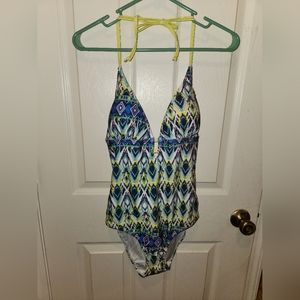 NWT 1-Pc. Swimsuit, Bobbie Brooks, XL, Multi-colored Tribal Pattern